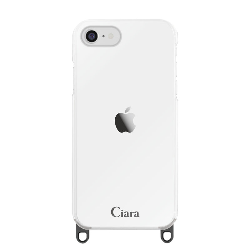 iPhoneケース 2WAYストラップクリアケース ロゴ