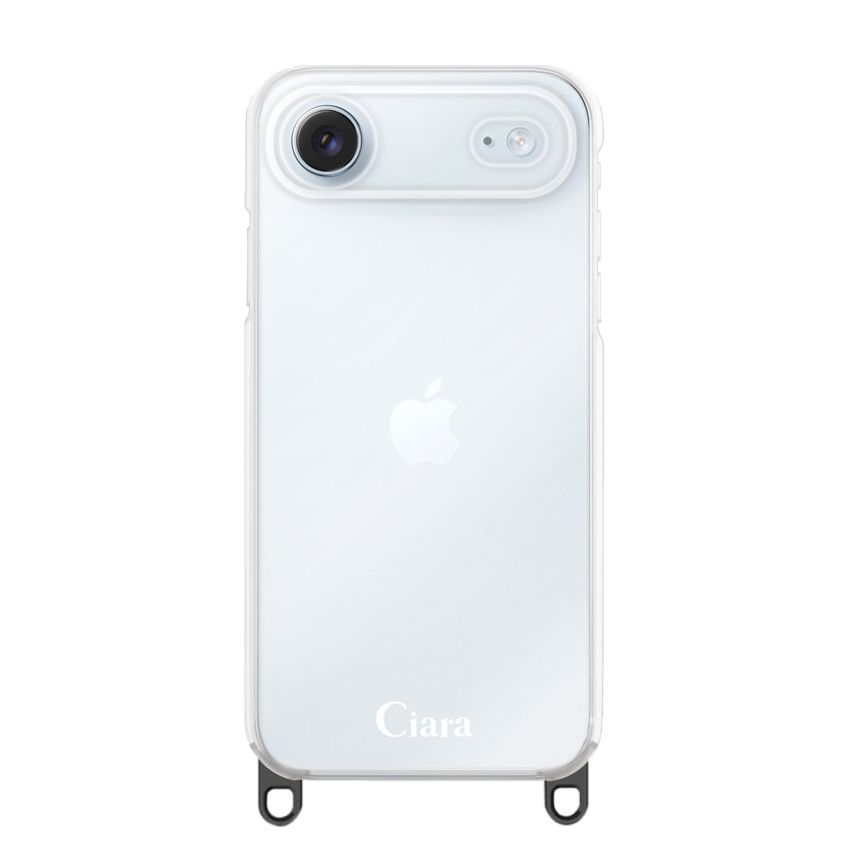 iPhoneAir ストラップクリアケース ロゴ ブラック