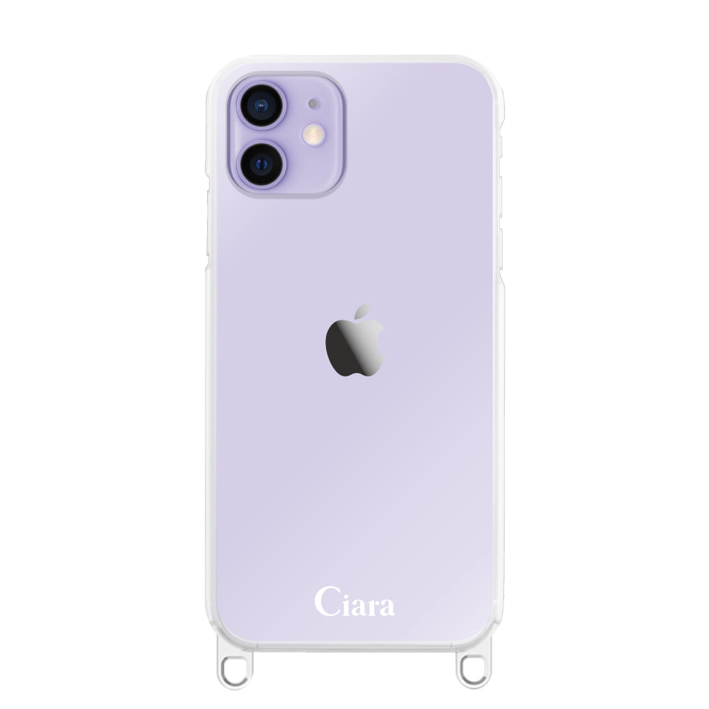 iPhone12/12Pro ストラップクリアケース ロゴ クリア