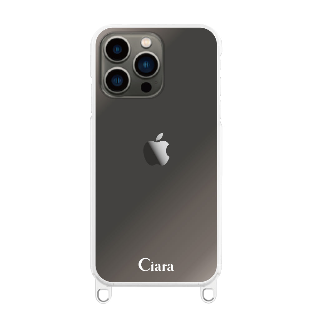 iPhone13Pro ストラップクリアケース ロゴ クリア