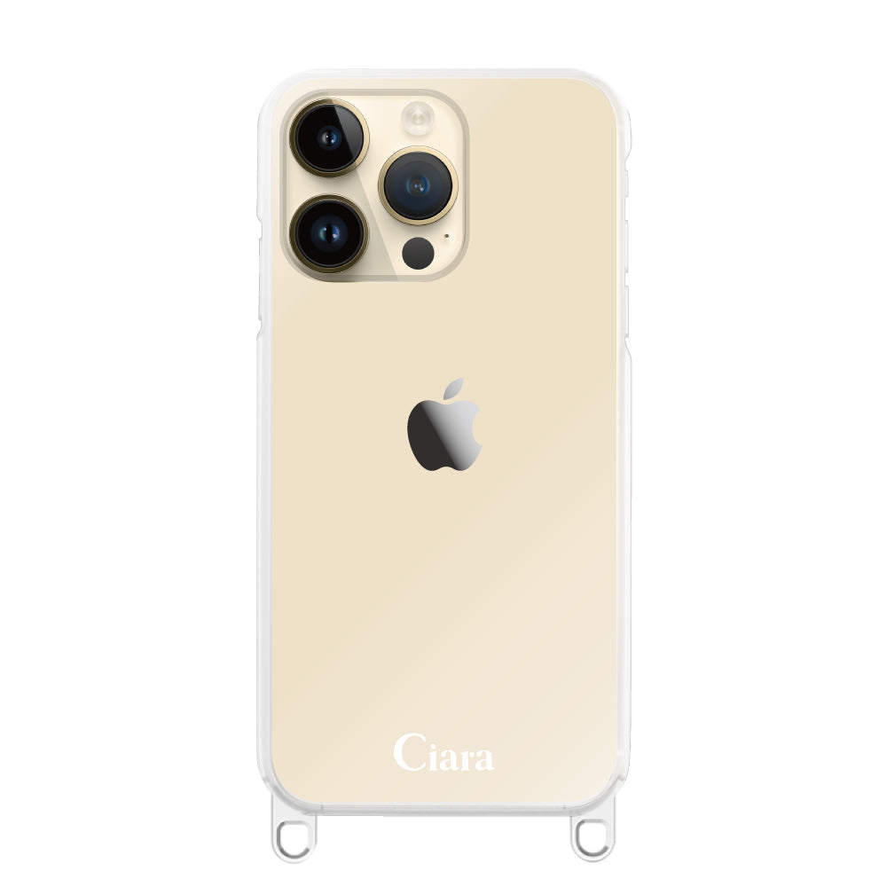 iPhone14Pro ストラップクリアケース ロゴ クリア