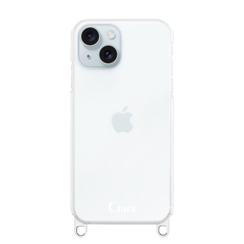 iPhoneケース 2WAYストラップクリアケース ロゴ