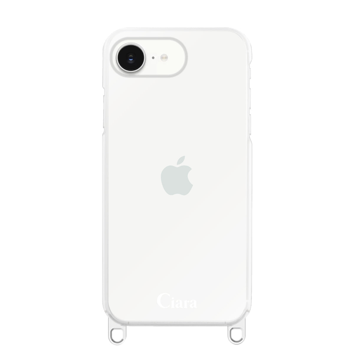 iPhone16e ストラップクリアケース ロゴ クリア