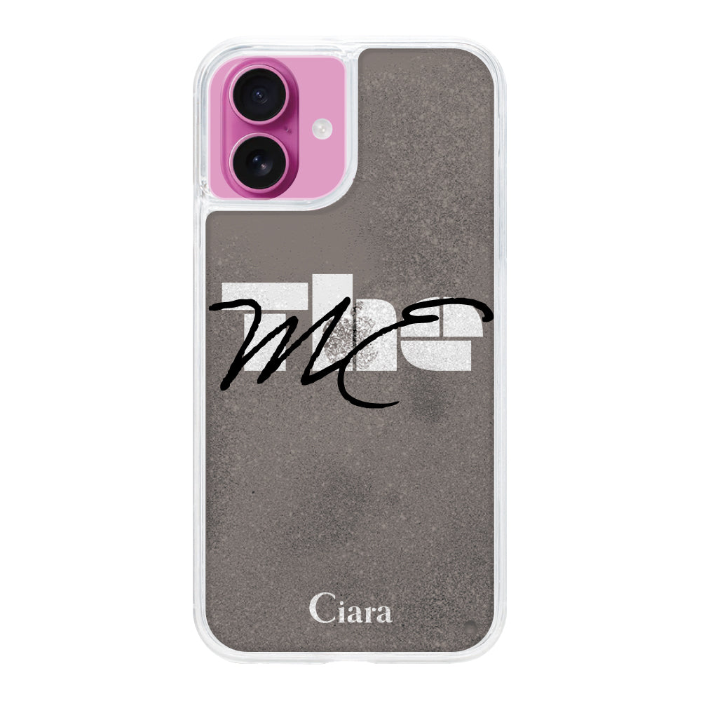 iPhone16 グリッター オイルクリアケース テーマ ブラック