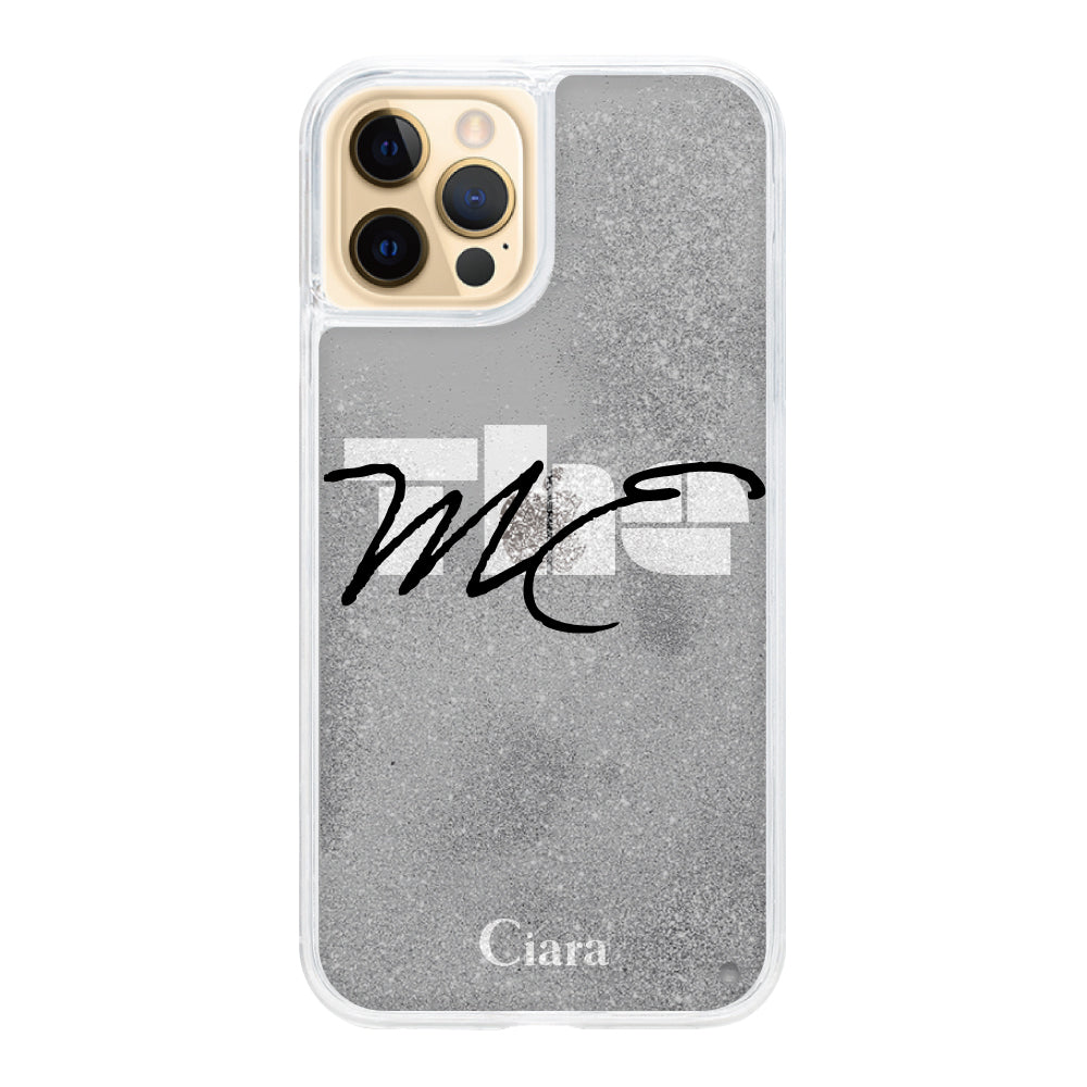 iPhone11ProMaxケース グリッター オイルクリアケース テーマ ブラック