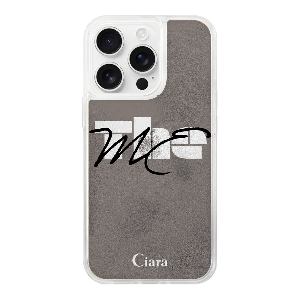 iPhone16ProMax グリッター オイルクリアケース テーマ ブラック