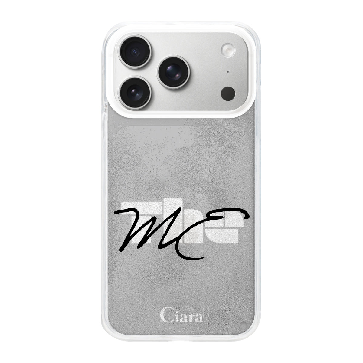 iPhone17Pro グリッター オイルクリアケース テーマ ブラック