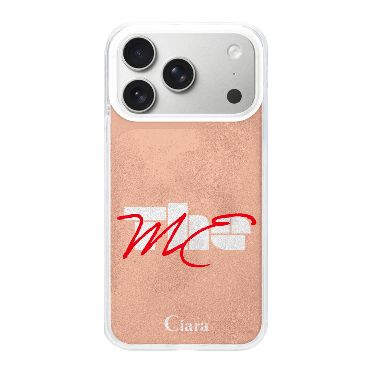 iPhone17Pro グリッター オイルクリアケース テーマ オレンジ