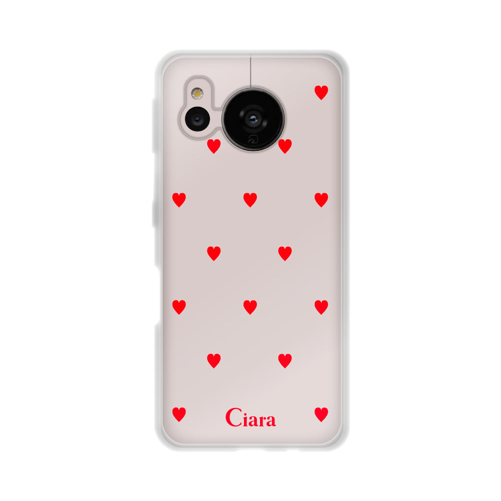 AQUOSSENSE7ケース クリアケース カラーハート レッド