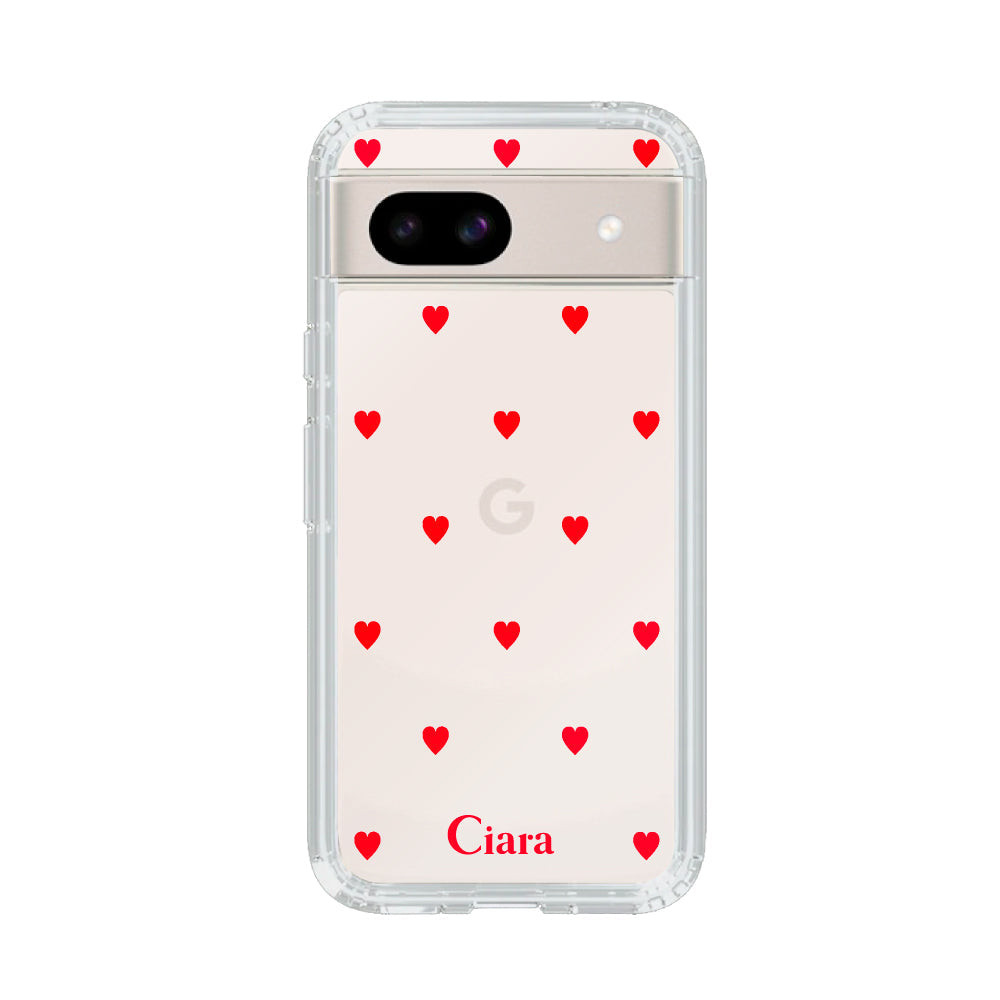 GooglePixel8aケース クリアケース カラーハート レッド