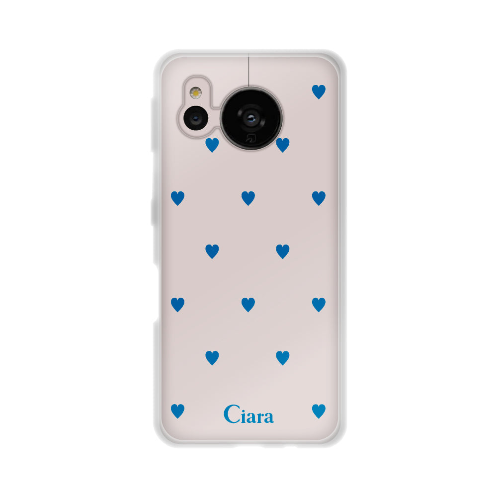 AQUOSSENSE7ケース クリアケース カラーハート ブルー