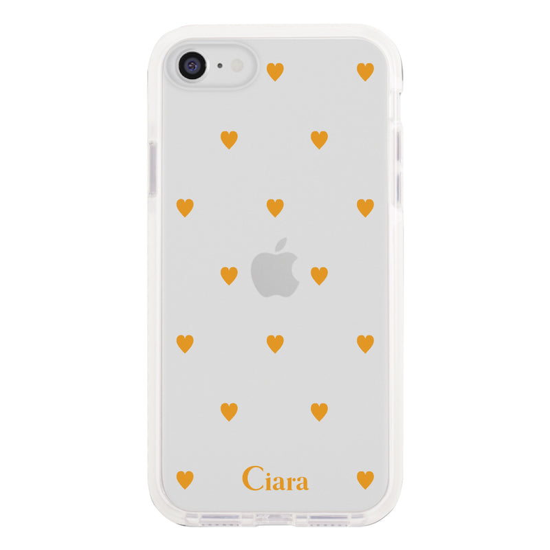 iPhoneケース クッションバンパー 耐衝撃クリアケース カラーハート