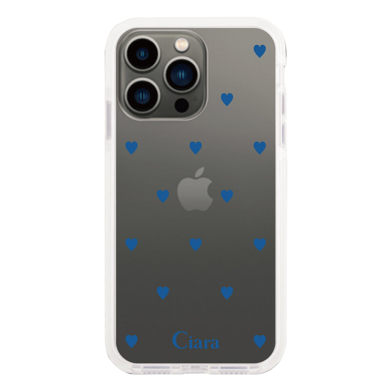 iPhoneケース クッションバンパー 耐衝撃クリアケース カラーハート