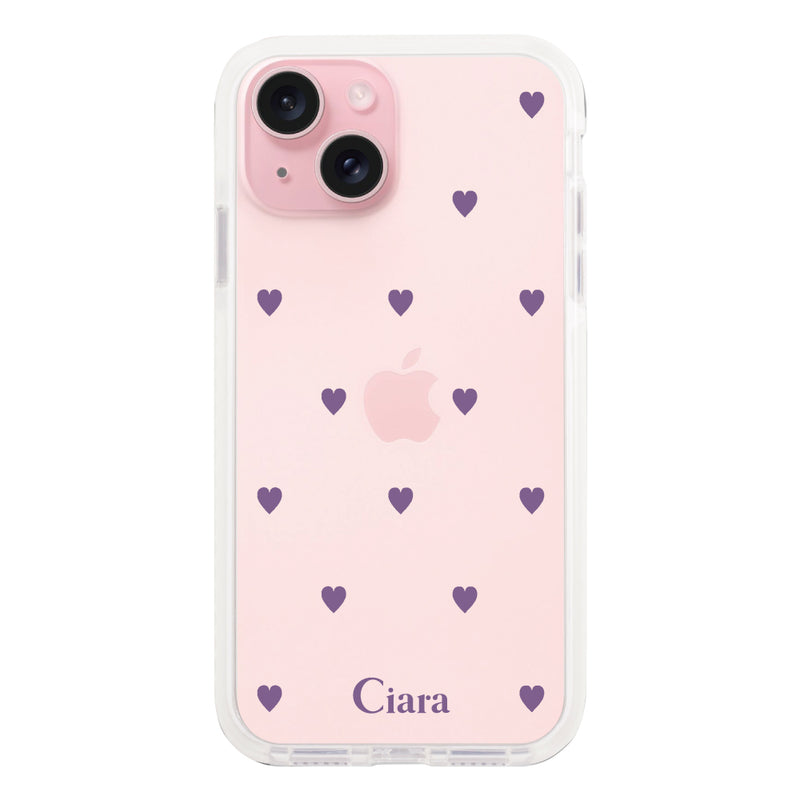 iPhoneケース クッションバンパー 耐衝撃クリアケース カラーハート