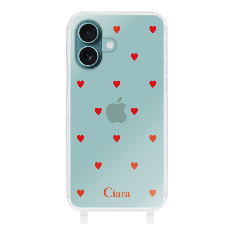 iPhoneケース ストラップクリアケース カラーハート