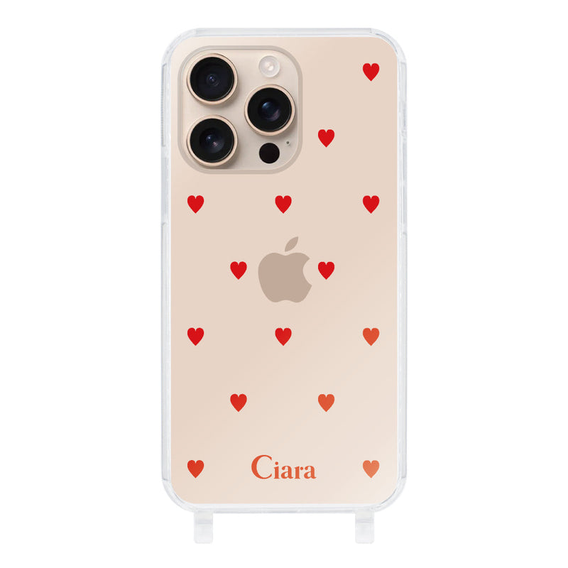 iPhoneケース ストラップクリアケース カラーハート
