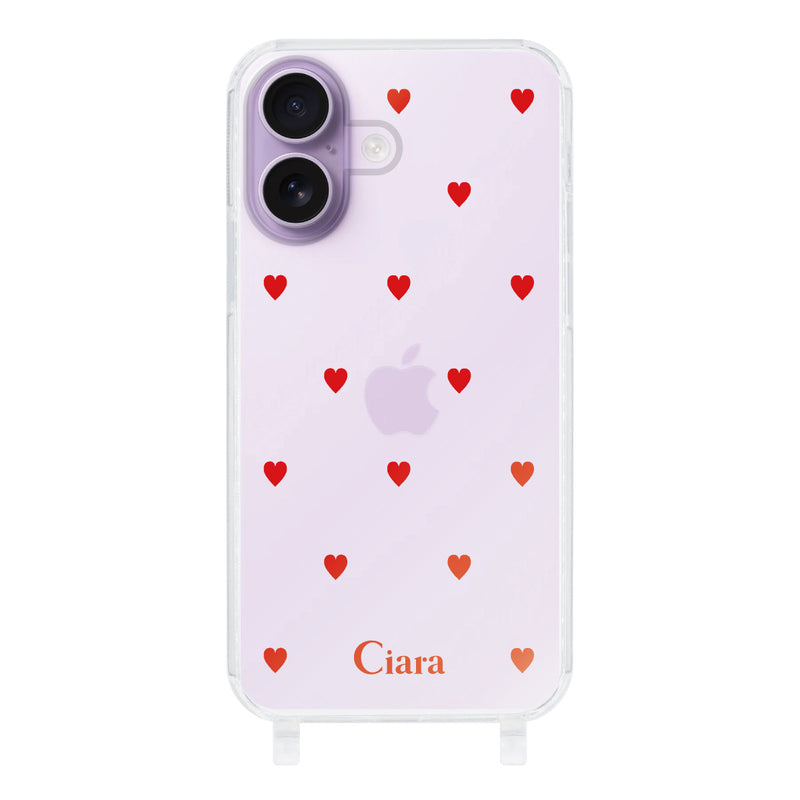 iPhoneケース ストラップクリアケース カラーハート