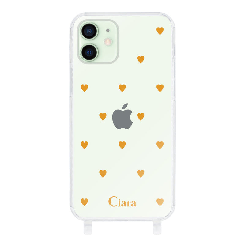 iPhoneケース ストラップクリアケース カラーハート