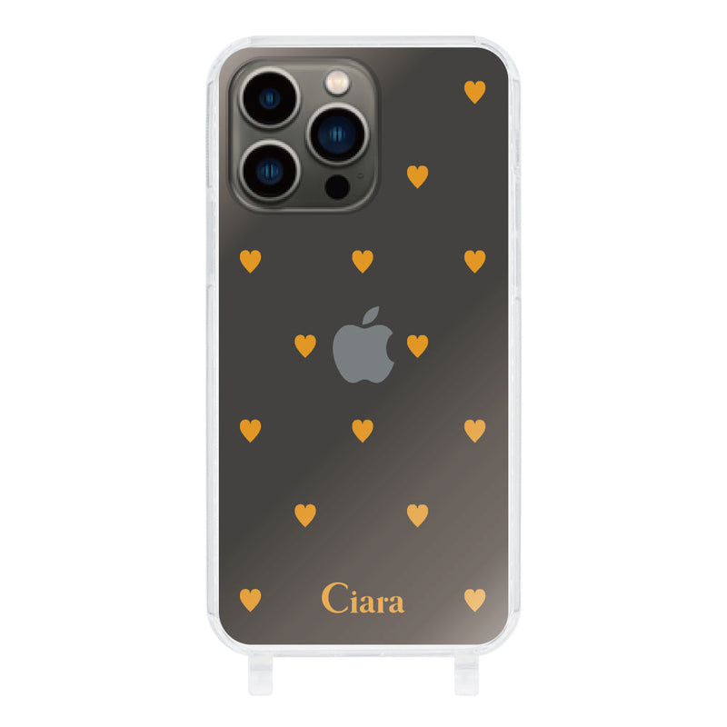 iPhoneケース ストラップクリアケース カラーハート