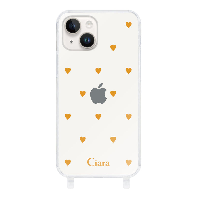 iPhoneケース ストラップクリアケース カラーハート