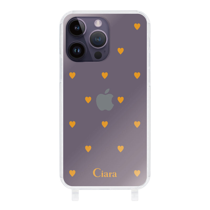 iPhoneケース ストラップクリアケース カラーハート