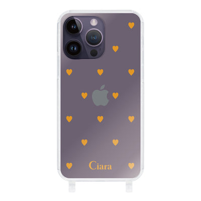 iPhoneケース ストラップクリアケース カラーハート