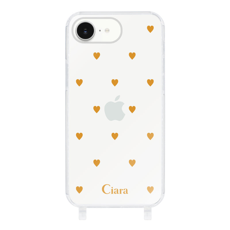 iPhoneケース ストラップクリアケース カラーハート