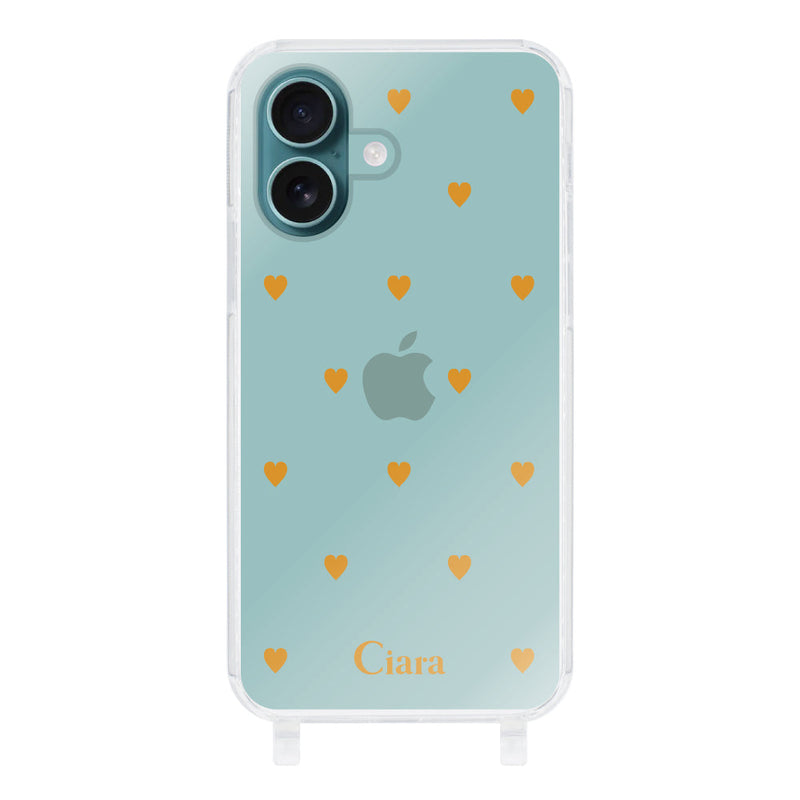 iPhoneケース ストラップクリアケース カラーハート