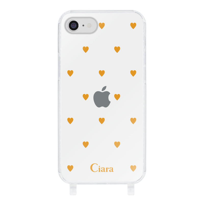 iPhoneケース ストラップクリアケース カラーハート