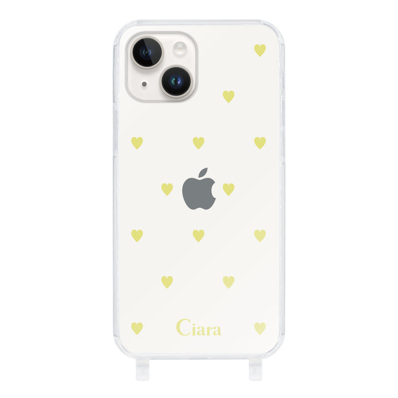 iPhoneケース ストラップクリアケース カラーハート