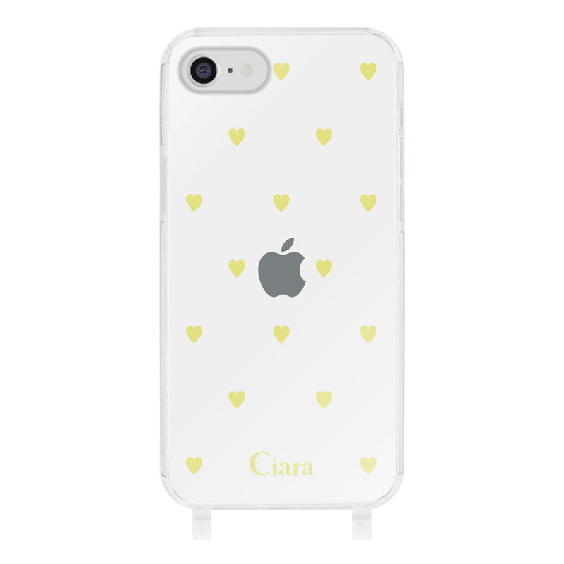 iPhoneケース ストラップクリアケース カラーハート