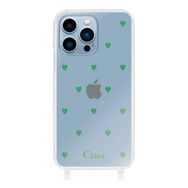 iPhoneケース ストラップクリアケース カラーハート
