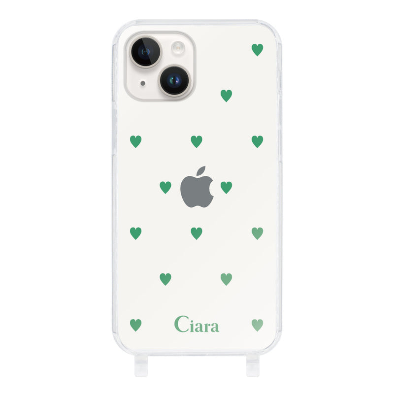 iPhoneケース ストラップクリアケース カラーハート