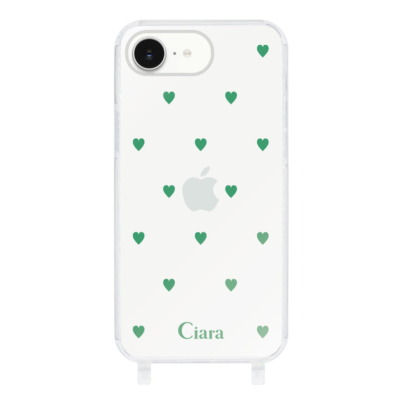 iPhoneケース ストラップクリアケース カラーハート