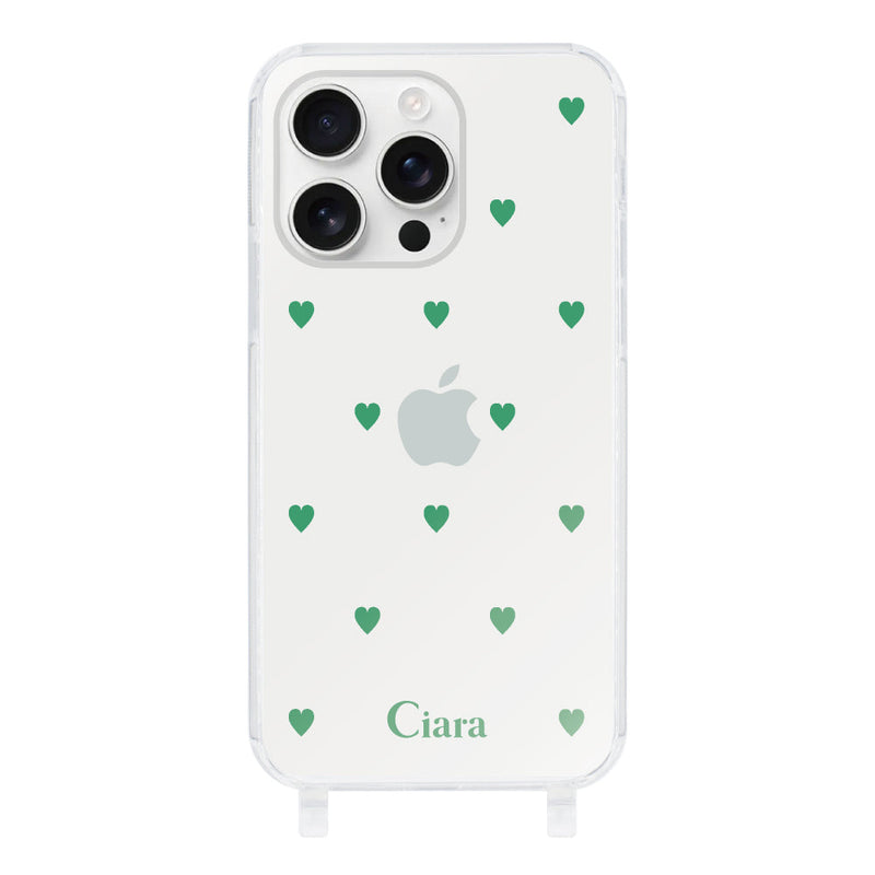 iPhoneケース ストラップクリアケース カラーハート