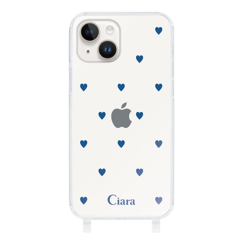 iPhoneケース ストラップクリアケース カラーハート