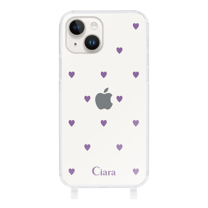 iPhoneケース ストラップクリアケース カラーハート