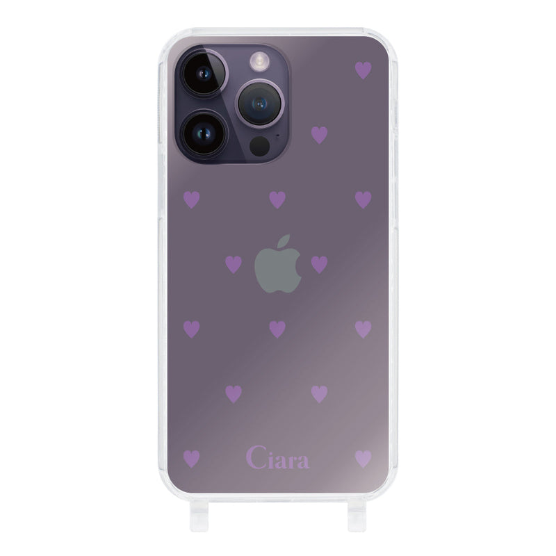 iPhoneケース ストラップクリアケース カラーハート