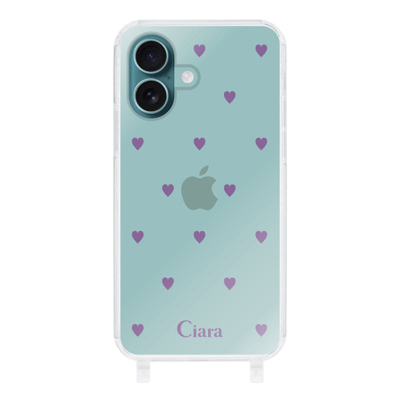iPhoneケース ストラップクリアケース カラーハート