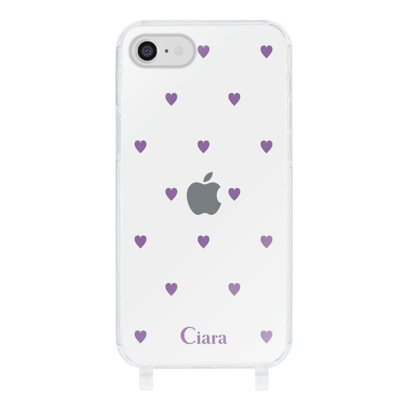 iPhoneケース ストラップクリアケース カラーハート