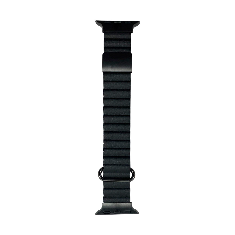 38mm/40mm/41mm/42mm(Series10) PUレザーマグネットアップルウォッチバンド ブラック