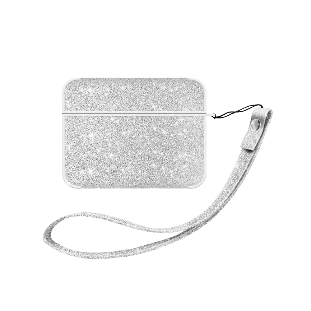 グリッター PUレザー スクエア ストラップ付き プティ シルバー