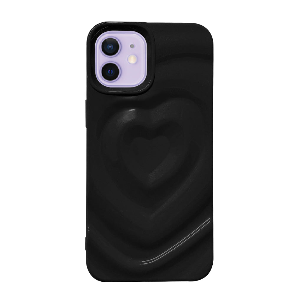 iPhone12/12Pro ハートウェーブフォーム TPUケース プティ ブラック