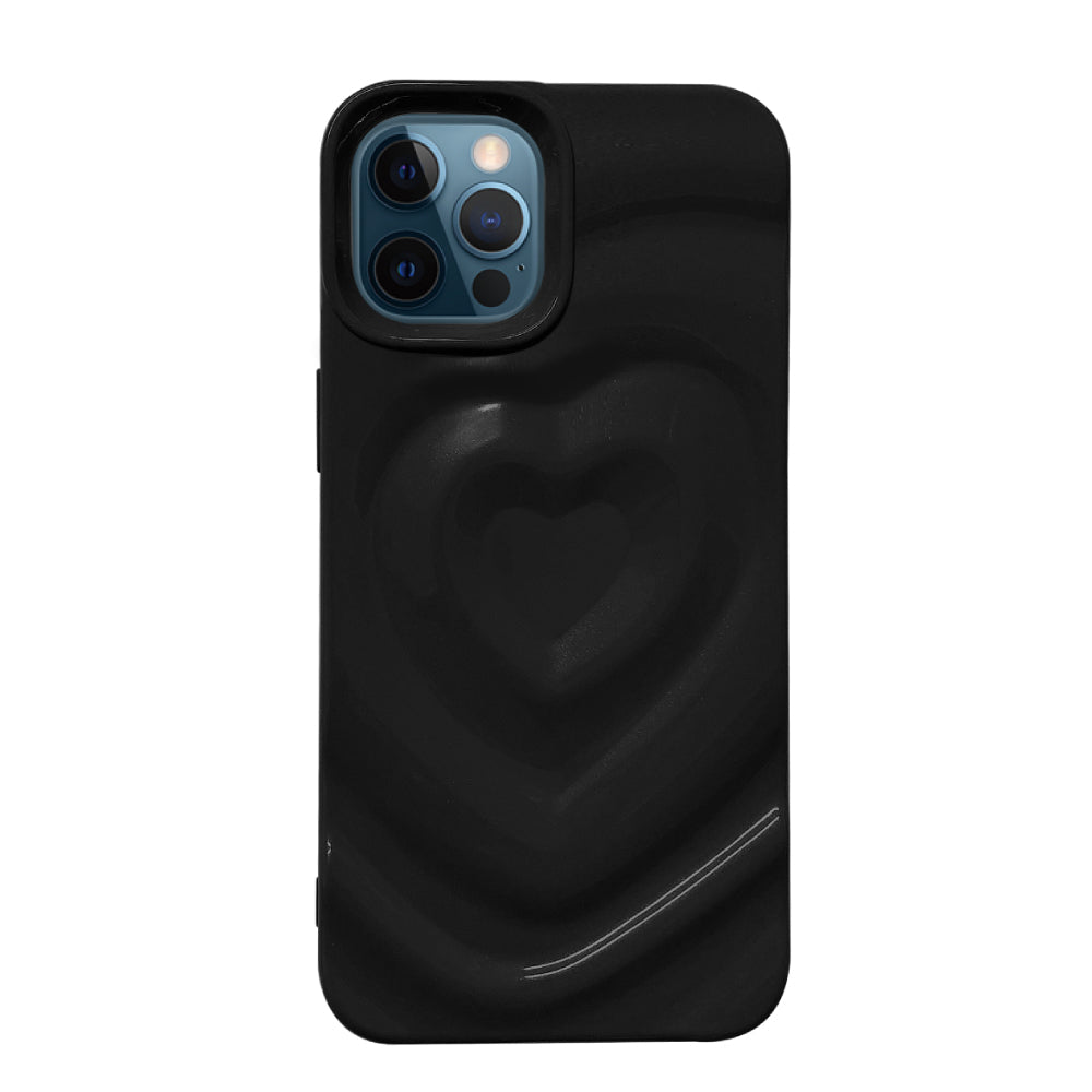 iPhone12ProMax ハートウェーブフォーム TPUケース プティ ブラック