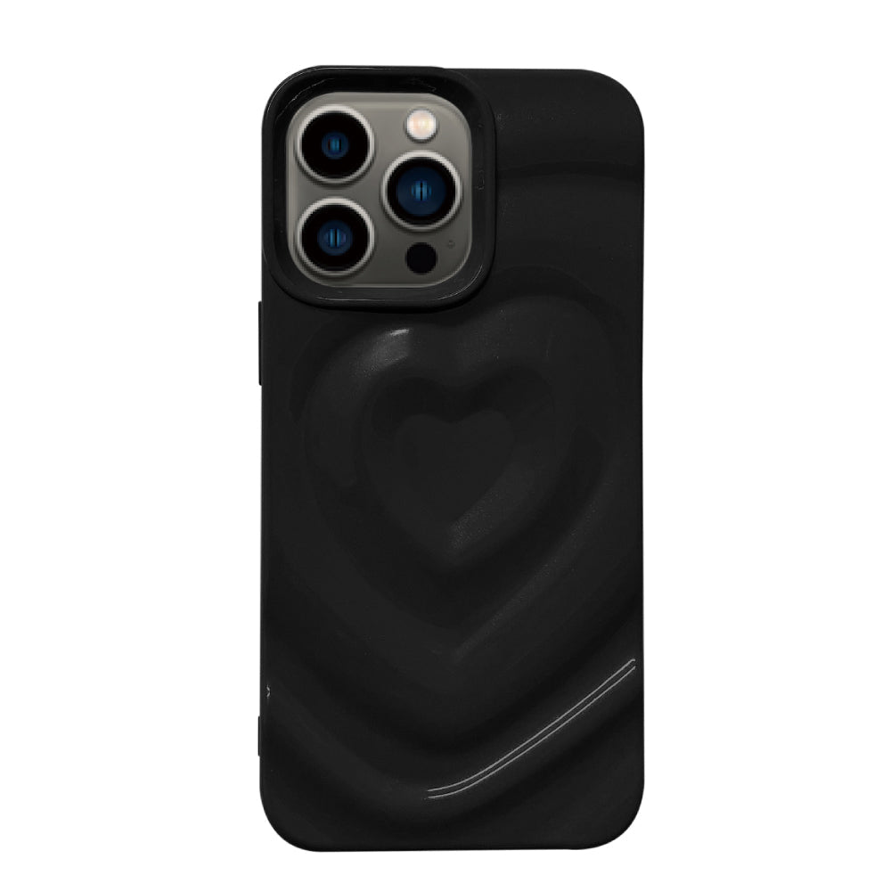 iPhone13Pro ハートウェーブフォーム TPUケース プティ ブラック