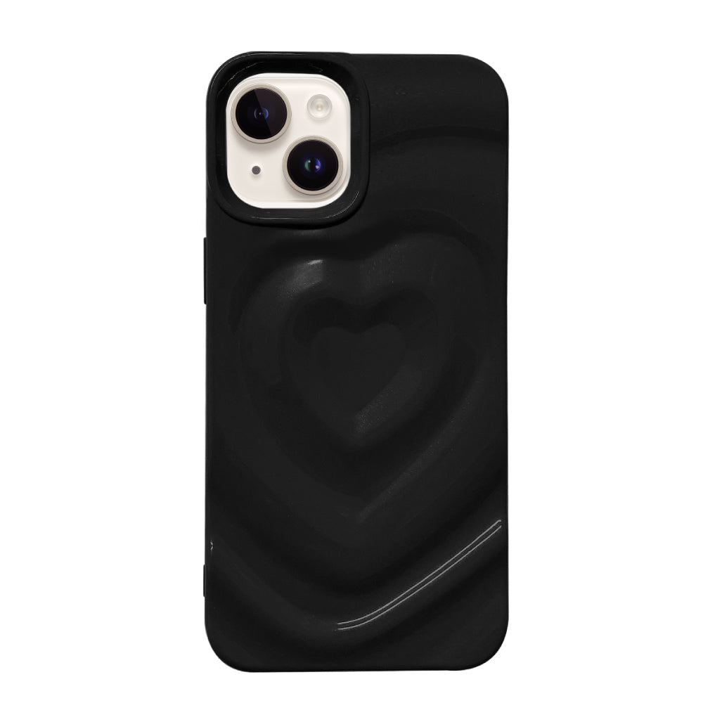 iPhone14/13 ハートウェーブフォーム TPUケース プティ ブラック