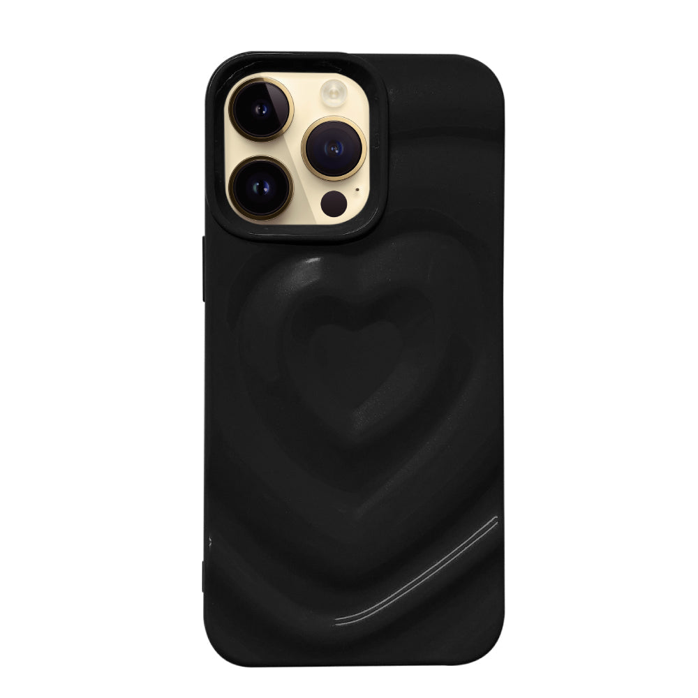 iPhone14Pro ハートウェーブフォーム TPUケース プティ ブラック