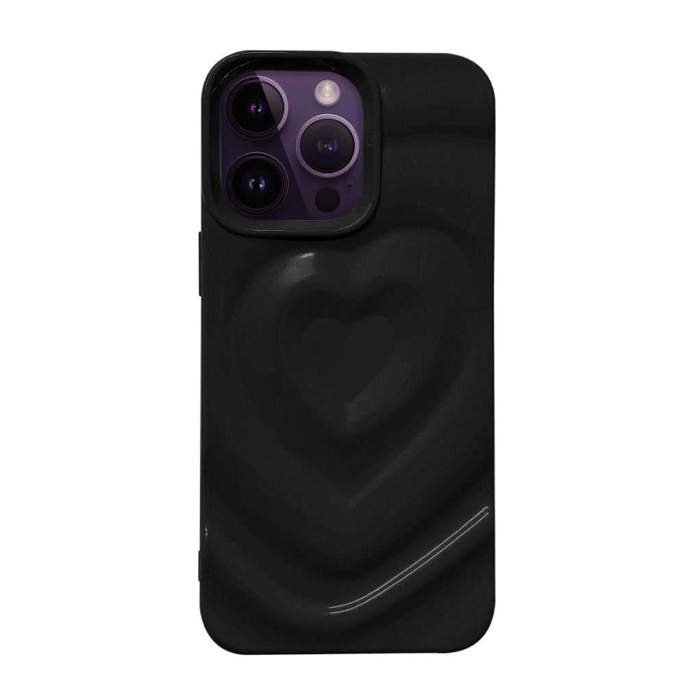 iPhone14ProMax ハートウェーブフォーム TPUケース プティ ブラック