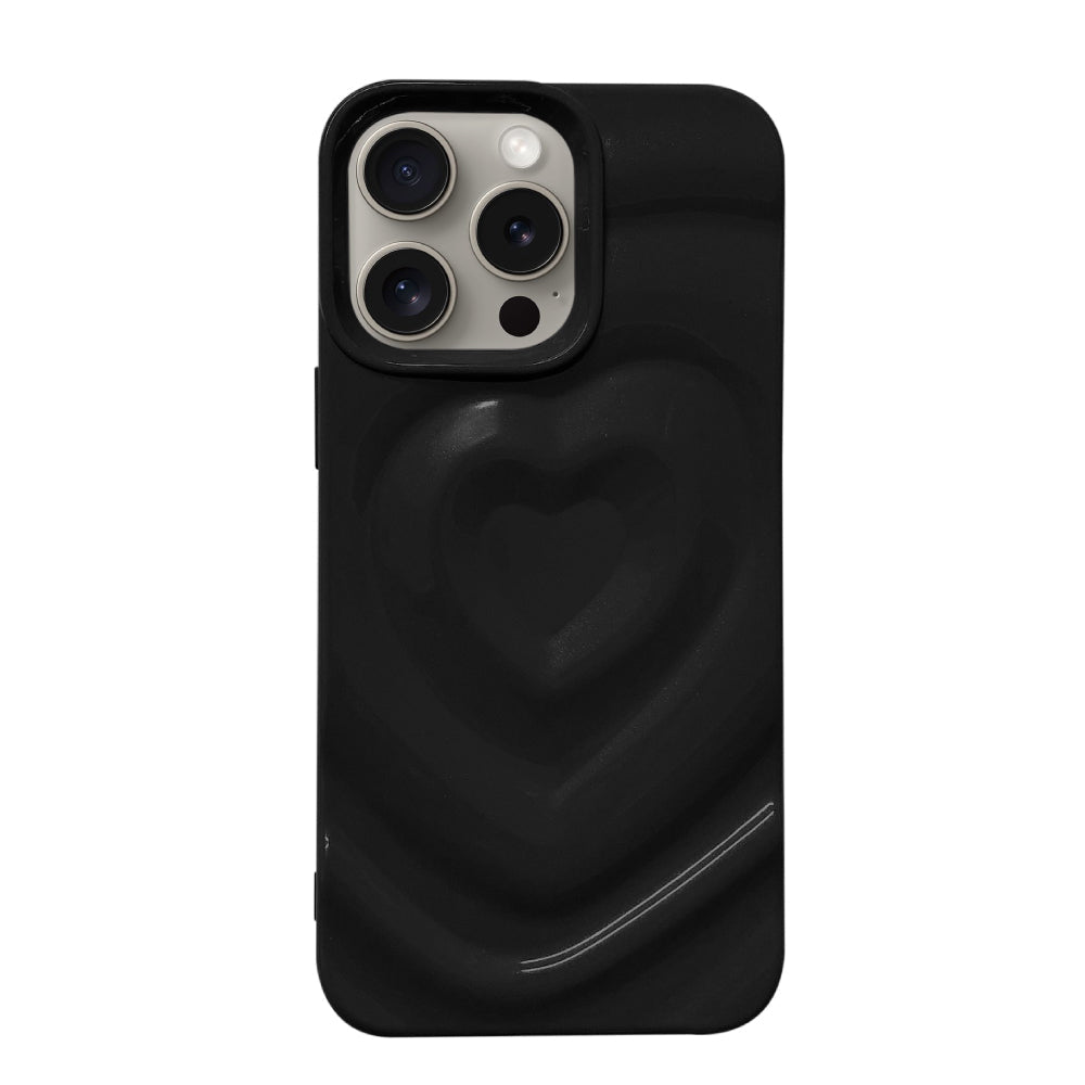 iPhone15Pro ハートウェーブフォーム TPUケース プティ ブラック
