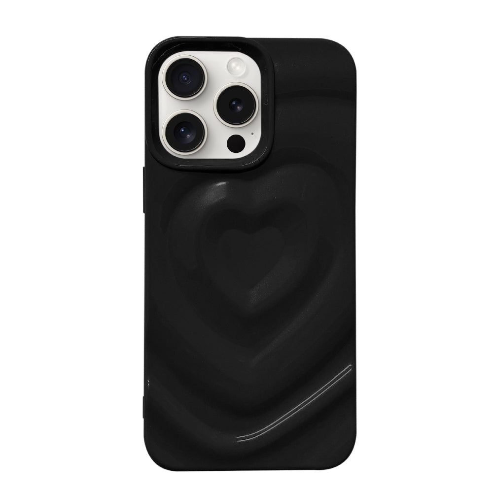 iPhone15ProMax ハートウェーブフォーム TPUケース プティ ブラック